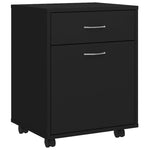 Rulleskap Svart 45X38X54 Cm Konstruert Tre