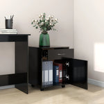 Rulleskap Svart 45X38X54 Cm Konstruert Tre
