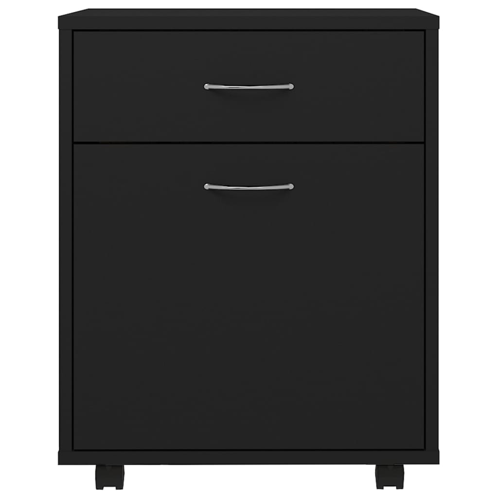 Rulleskap Svart 45X38X54 Cm Konstruert Tre