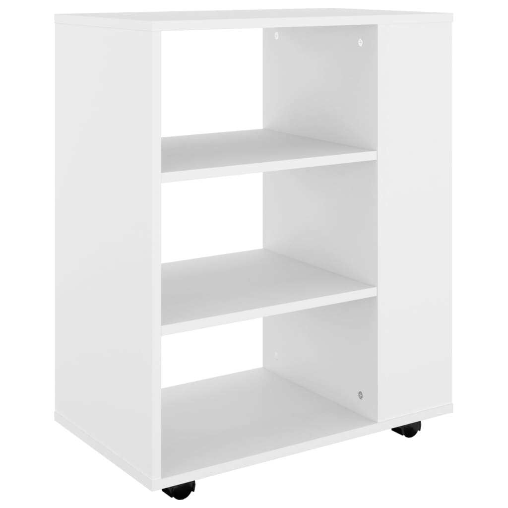 Rulleskap Hvit 60X35X75 Cm Konstruert Tre