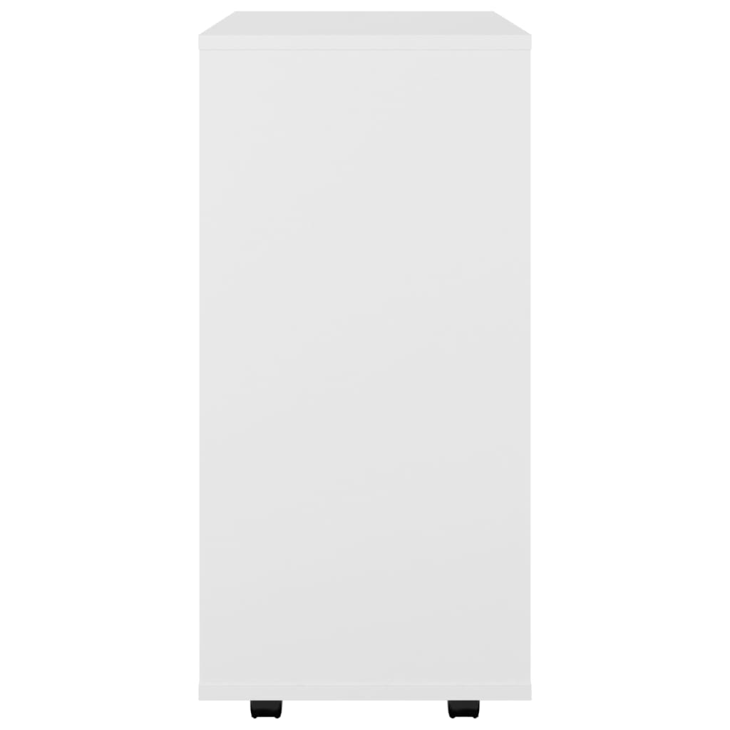 Rulleskap Hvit 60X35X75 Cm Konstruert Tre