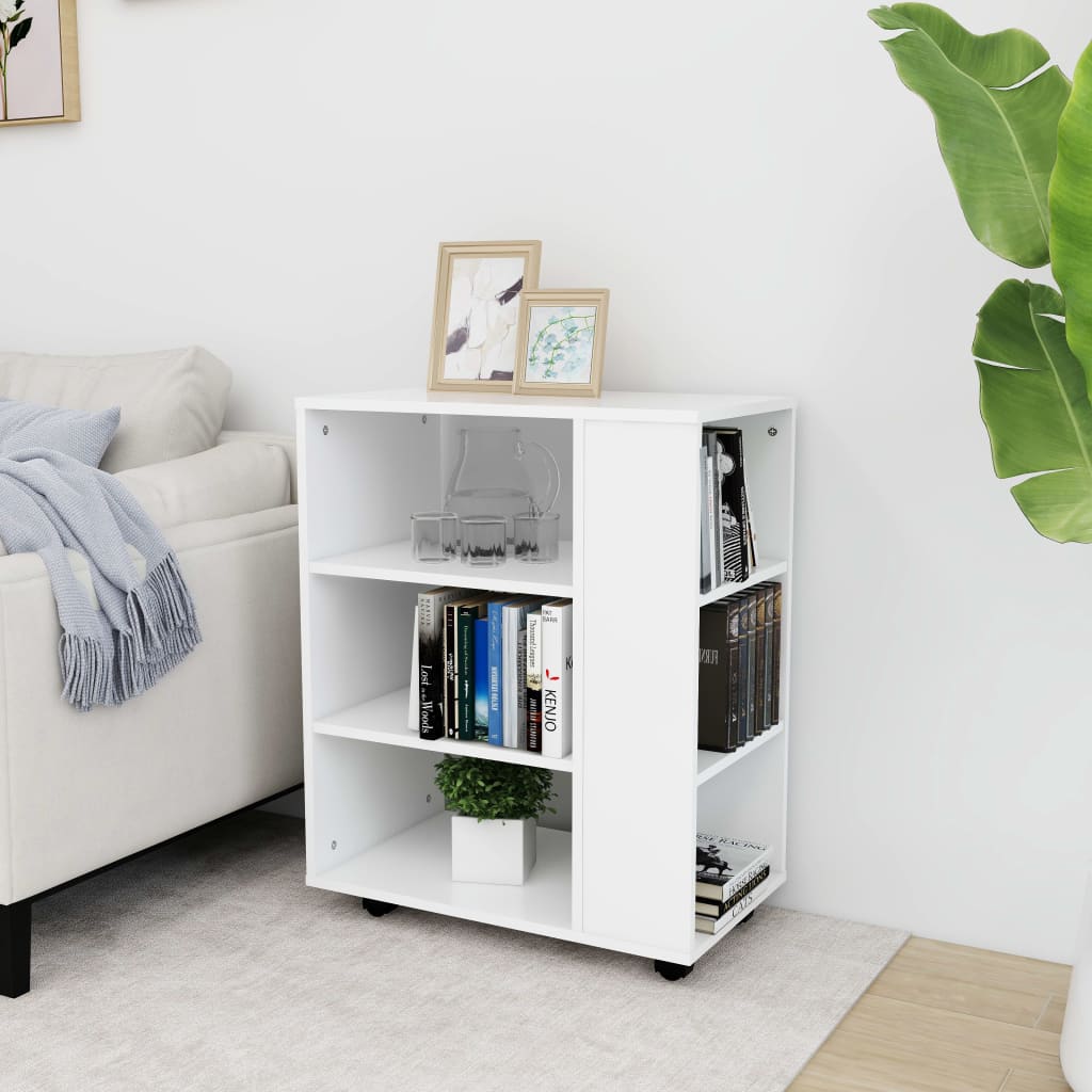 Rulleskap Hvit 60X35X75 Cm Konstruert Tre