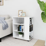 Rulleskap Hvit 60X35X75 Cm Konstruert Tre