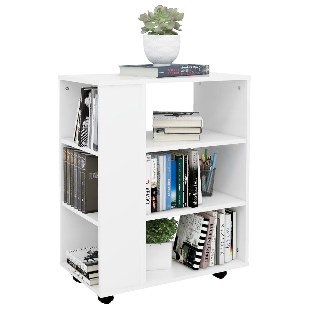 Rulleskap Hvit 60X35X75 Cm Konstruert Tre