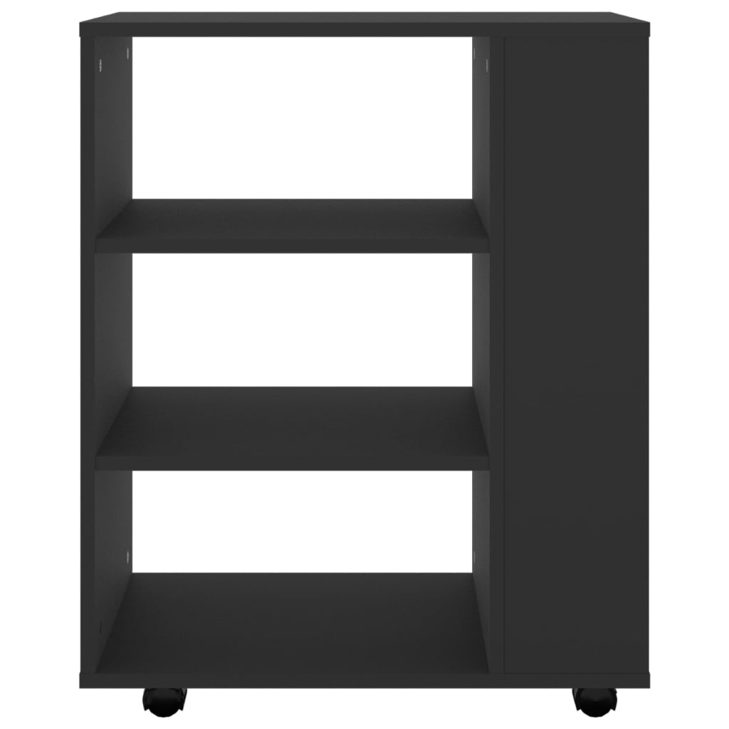 Rulleskap Svart 60X35X75 Cm Konstruert Tre
