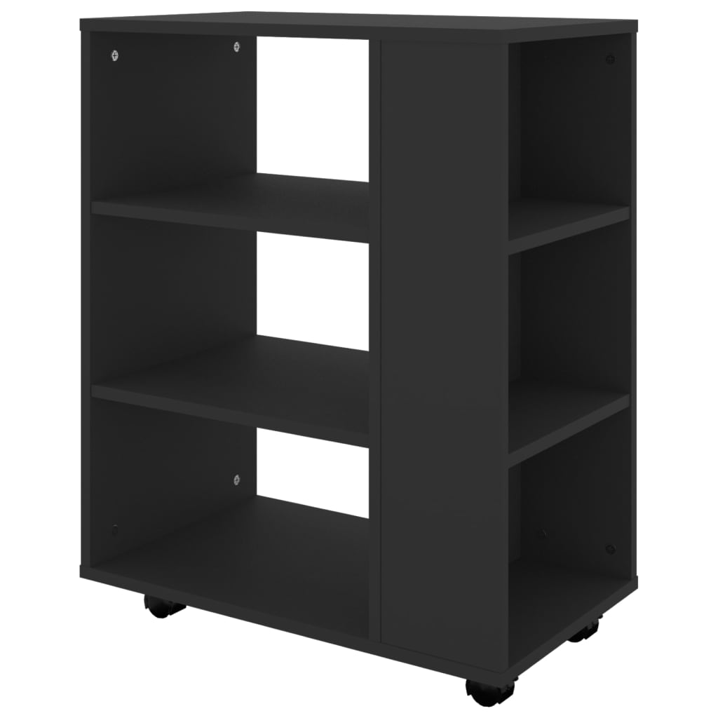 Rulleskap Svart 60X35X75 Cm Konstruert Tre
