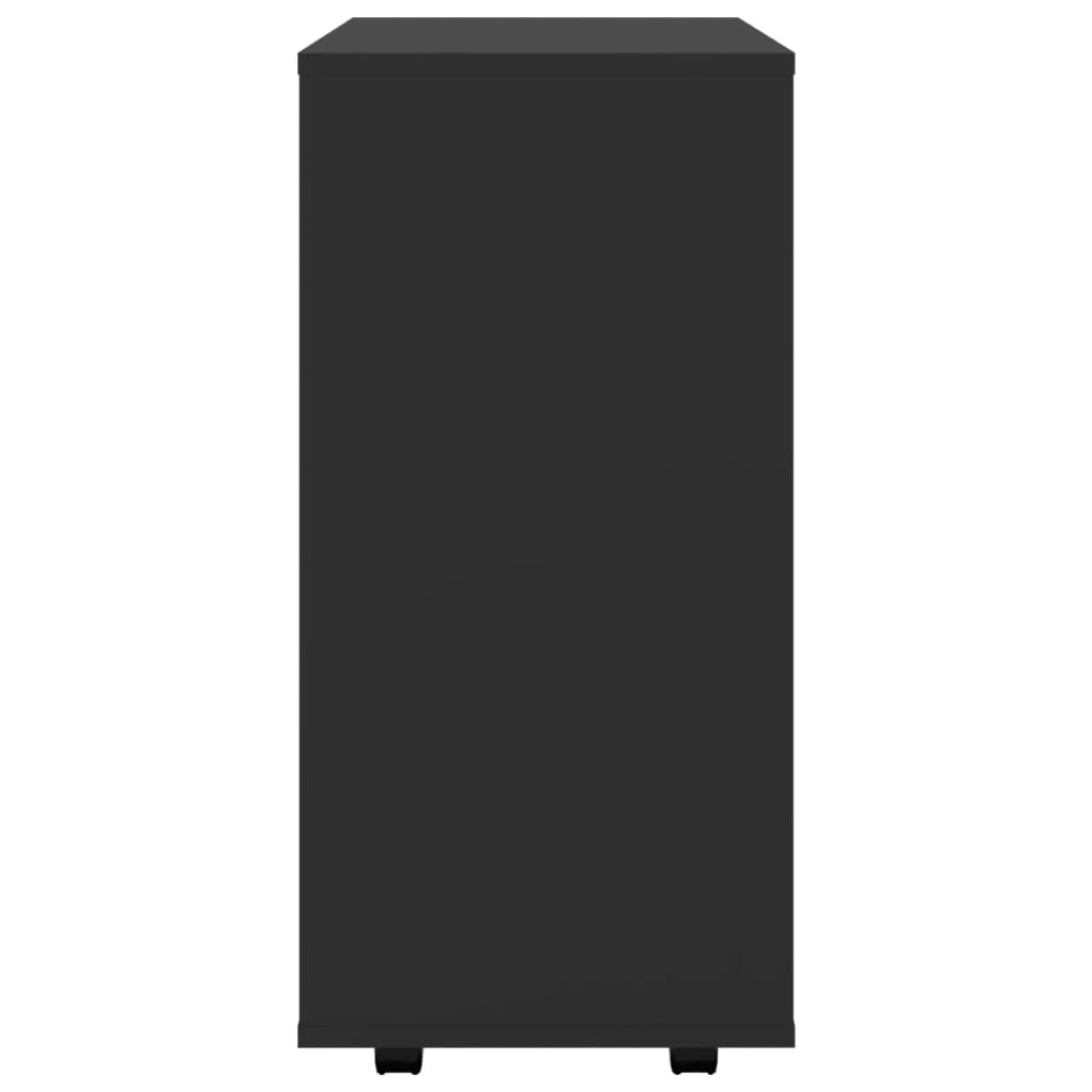 Rulleskap Svart 60X35X75 Cm Konstruert Tre