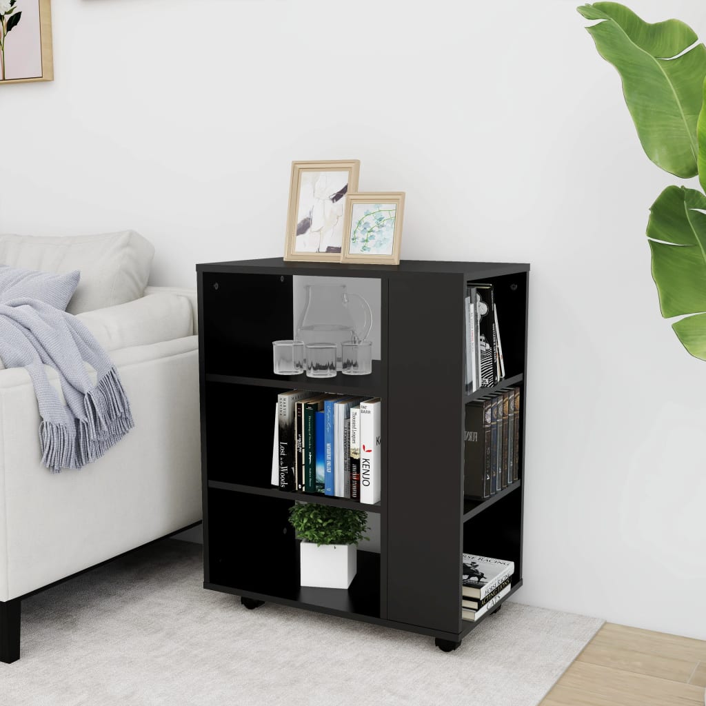 Rulleskap Svart 60X35X75 Cm Konstruert Tre