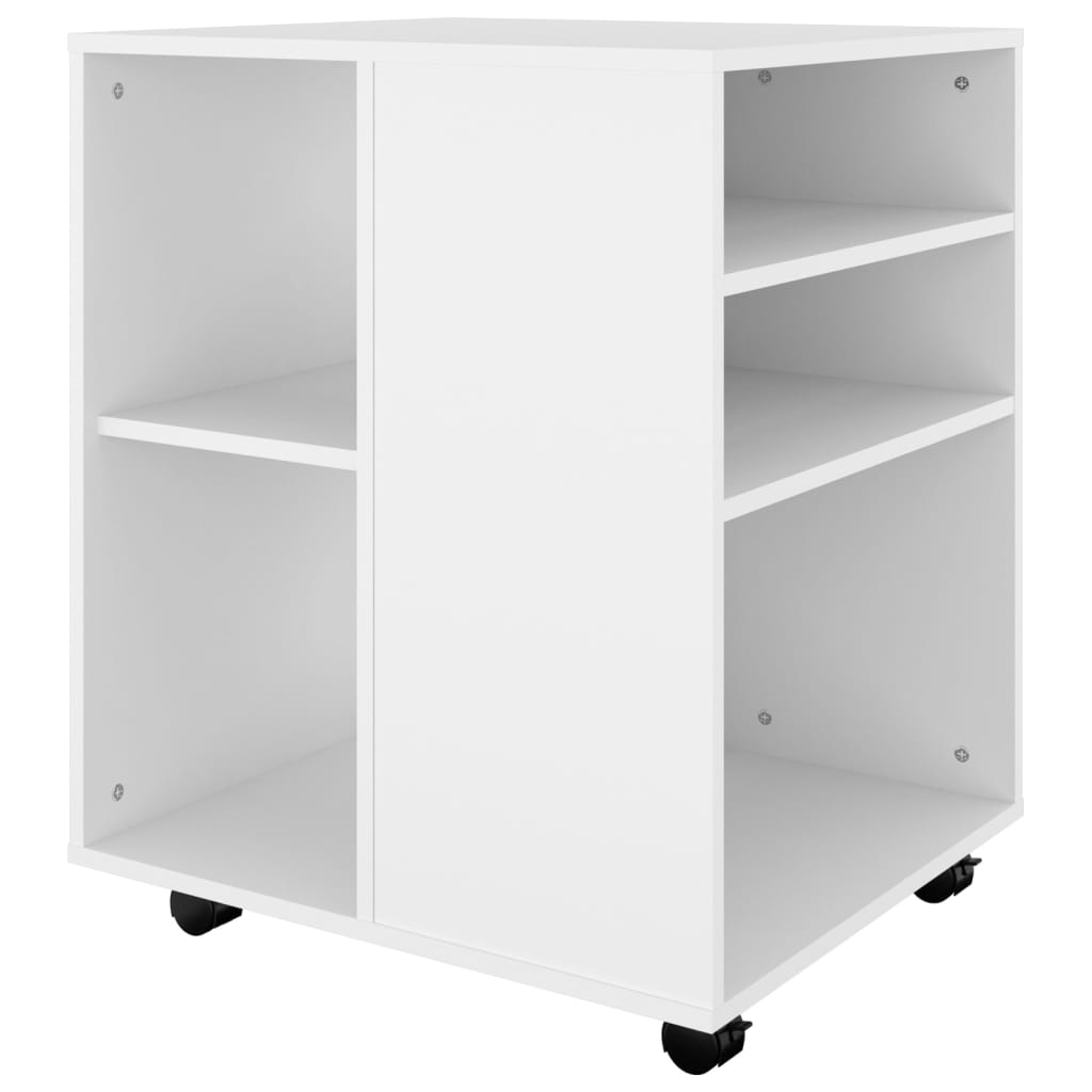 Rulleskap Hvit 60X53X72 Cm Konstruert Tre