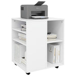 Rulleskap Hvit 60X53X72 Cm Konstruert Tre