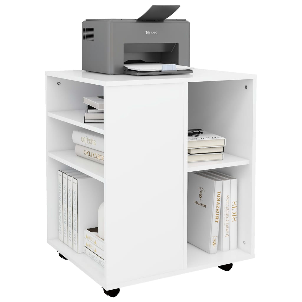 Rulleskap Hvit 60X53X72 Cm Konstruert Tre