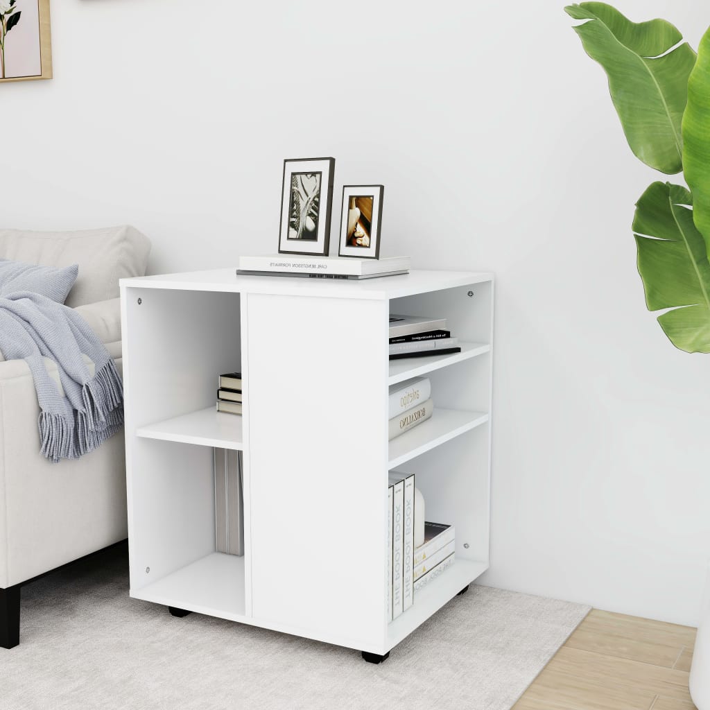 Rulleskap Hvit 60X53X72 Cm Konstruert Tre