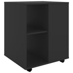 Rulleskap Svart 60X53X72 Cm Konstruert Tre