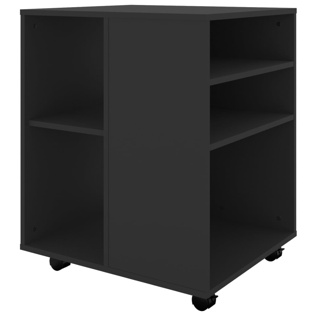 Rulleskap Svart 60X53X72 Cm Konstruert Tre