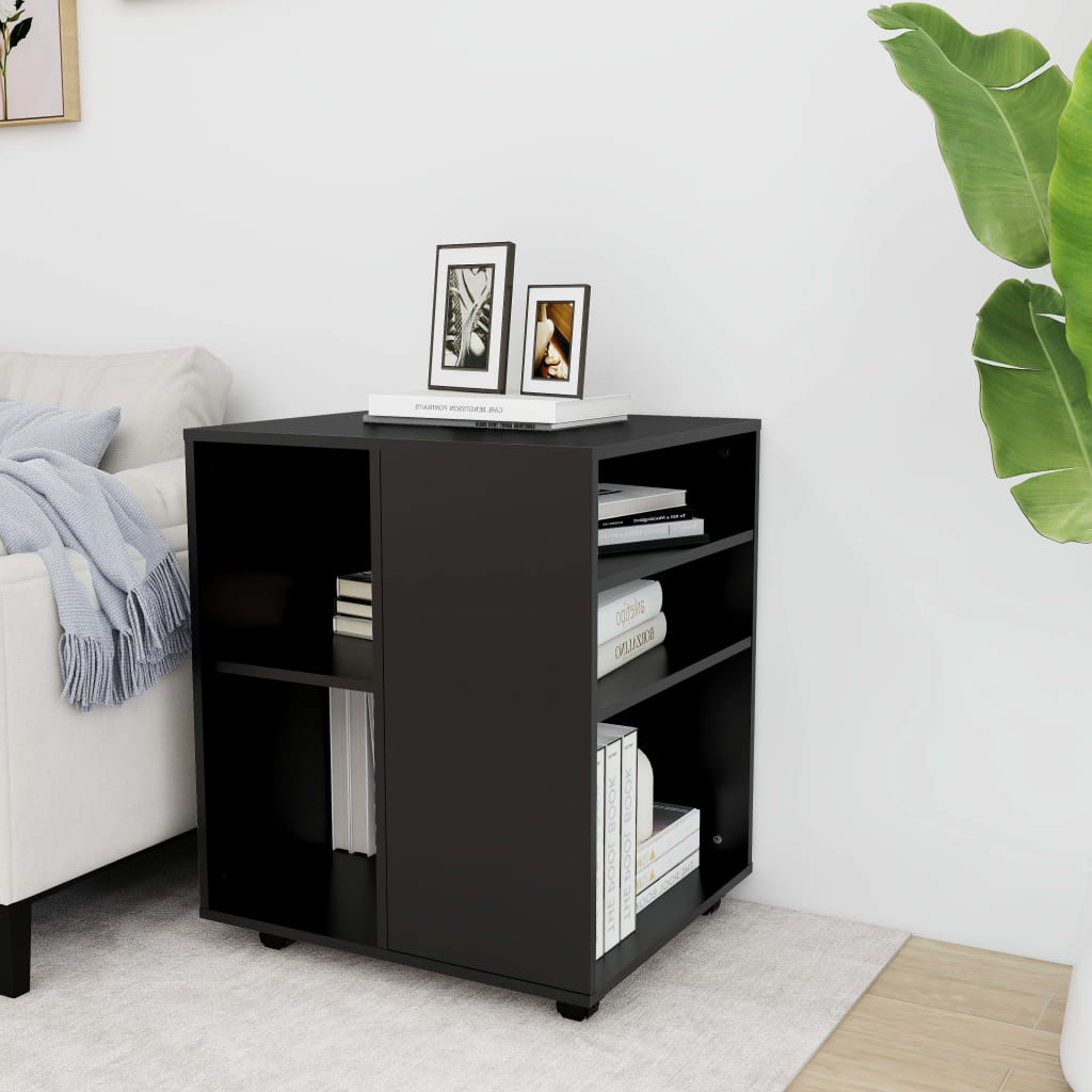 Rulleskap Svart 60X53X72 Cm Konstruert Tre