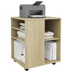 Rulleskap Sonoma Eik 60X53X72 Cm Sponplate