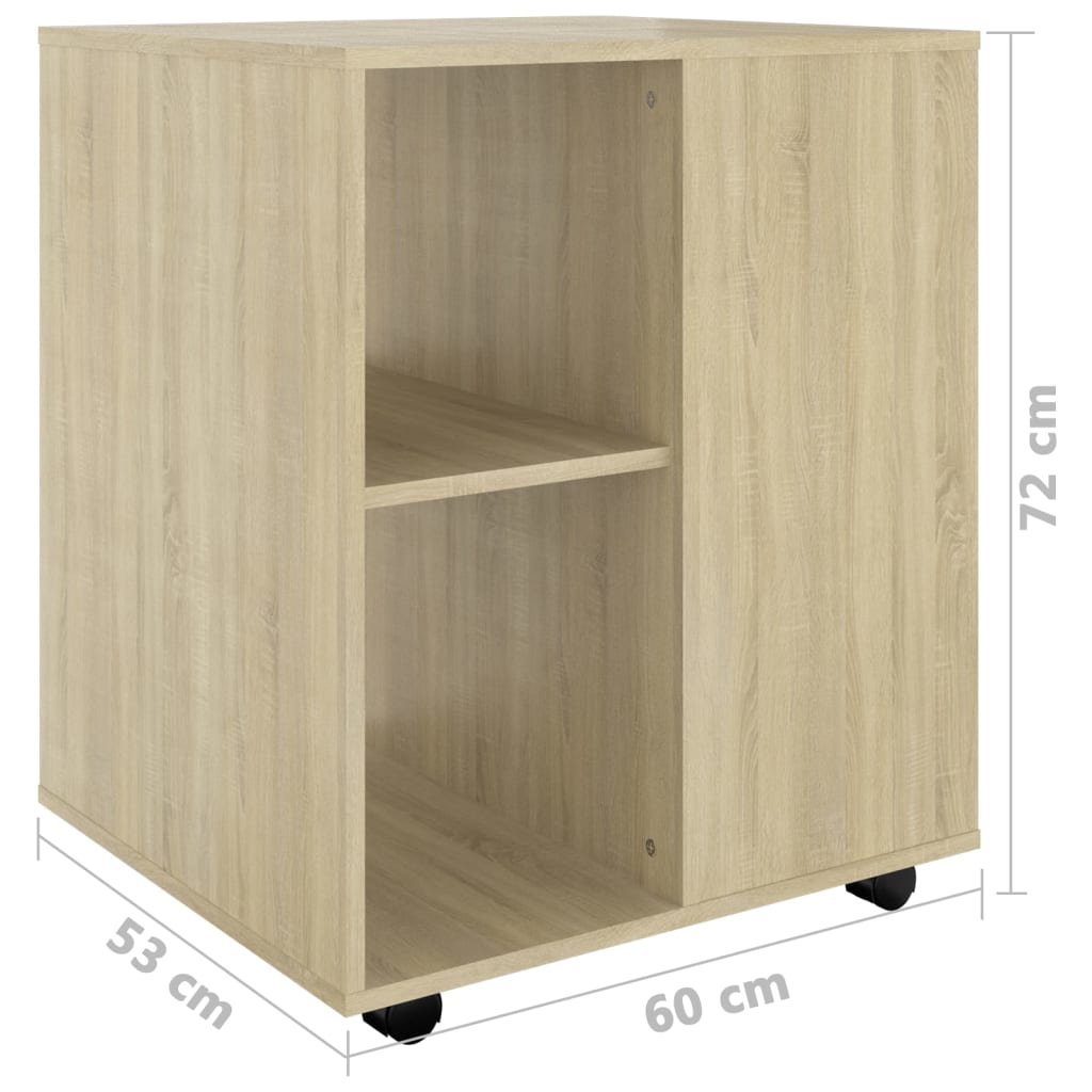 Rulleskap Sonoma Eik 60X53X72 Cm Sponplate