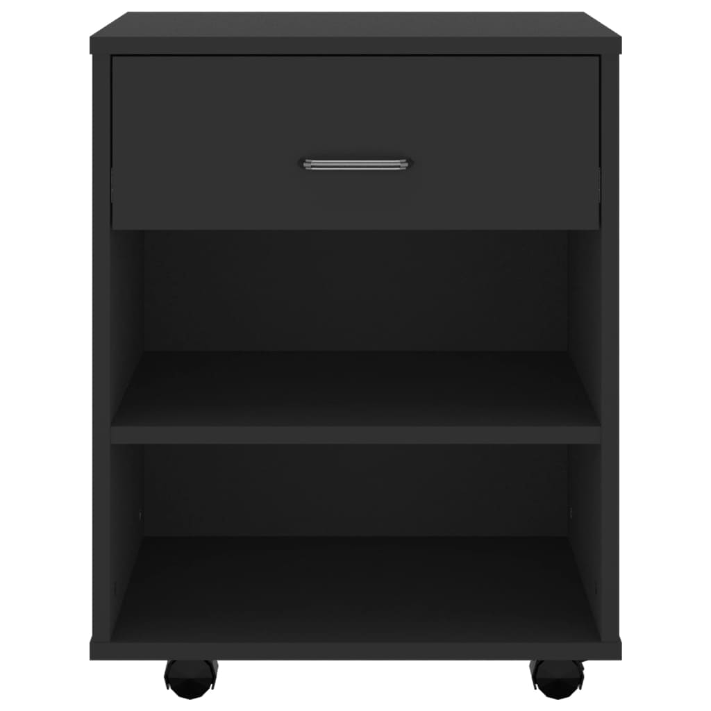 Rulleskap Svart 46X36X59 Cm Konstruert Tre