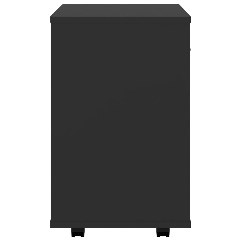 Rulleskap Svart 46X36X59 Cm Konstruert Tre