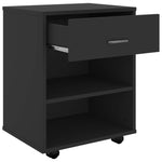 Rulleskap Svart 46X36X59 Cm Konstruert Tre
