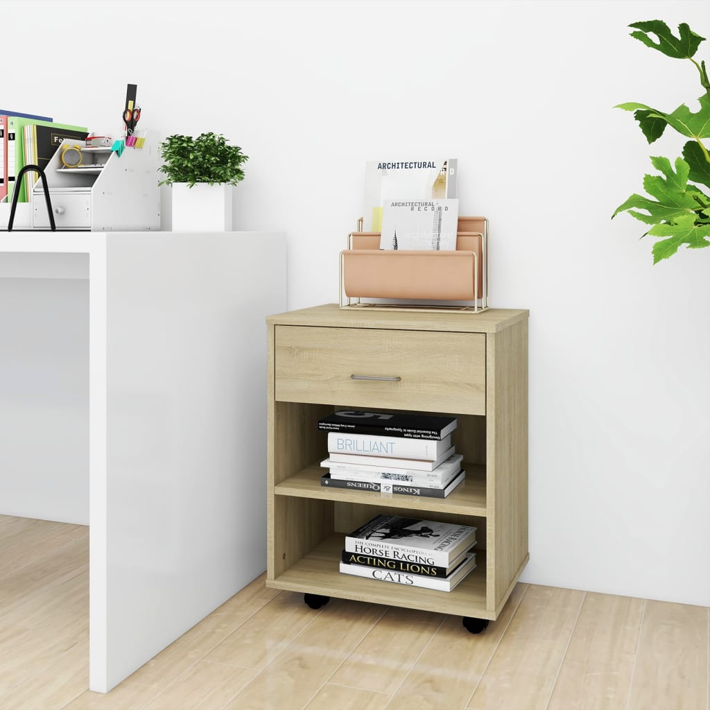 Rulleskap Sonoma Eik 46X36X59 Cm Konstruert Tre