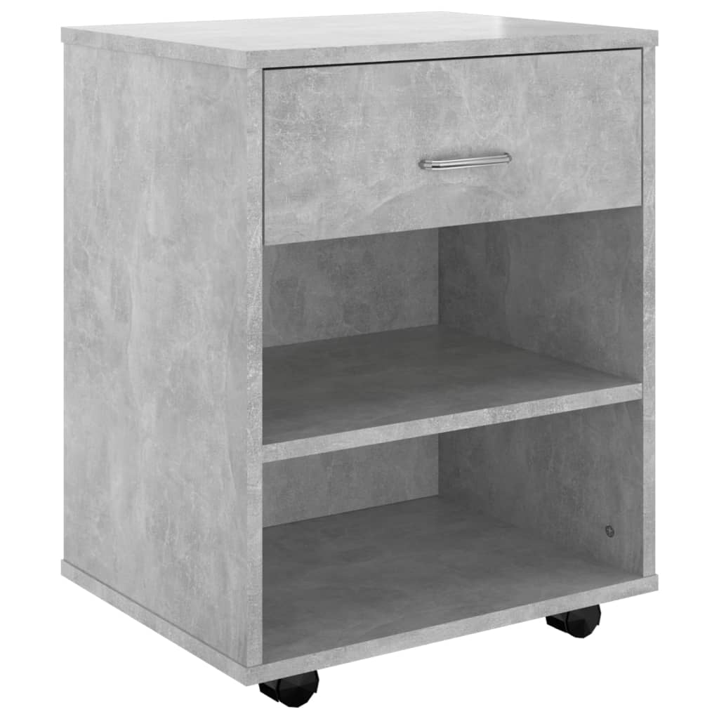 Rulleskap Betonggrå 46X36X59 Cm Konstruert Tre