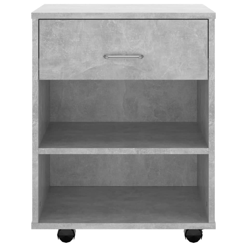 Rulleskap Betonggrå 46X36X59 Cm Konstruert Tre