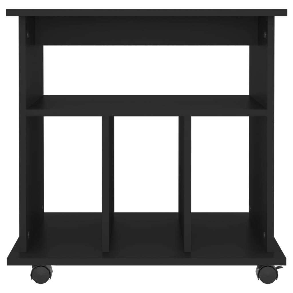 Rulleskap Svart 60X45X60 Cm Konstruert Tre