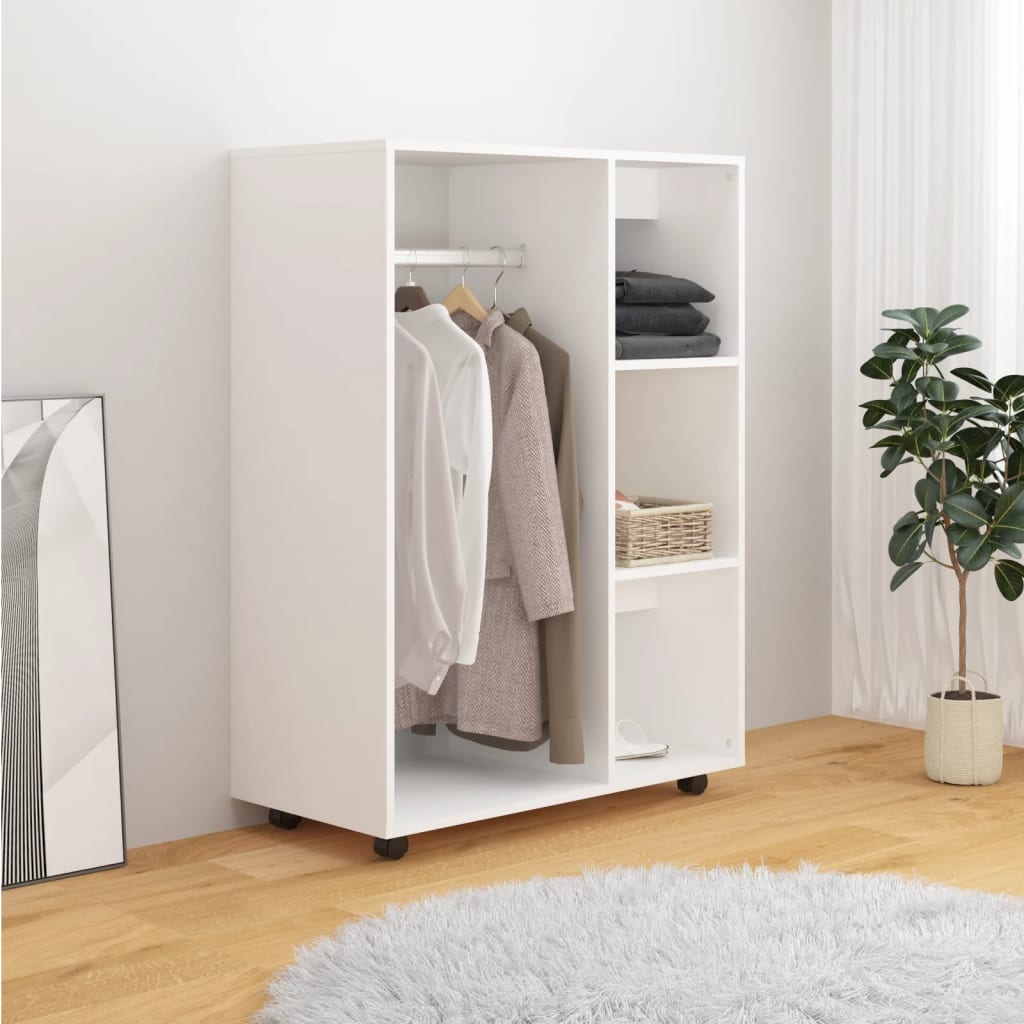 Garderobe Hvit 80X40X110 Cm Konstruert Tre