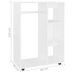 Garderobe Hvit 80X40X110 Cm Konstruert Tre