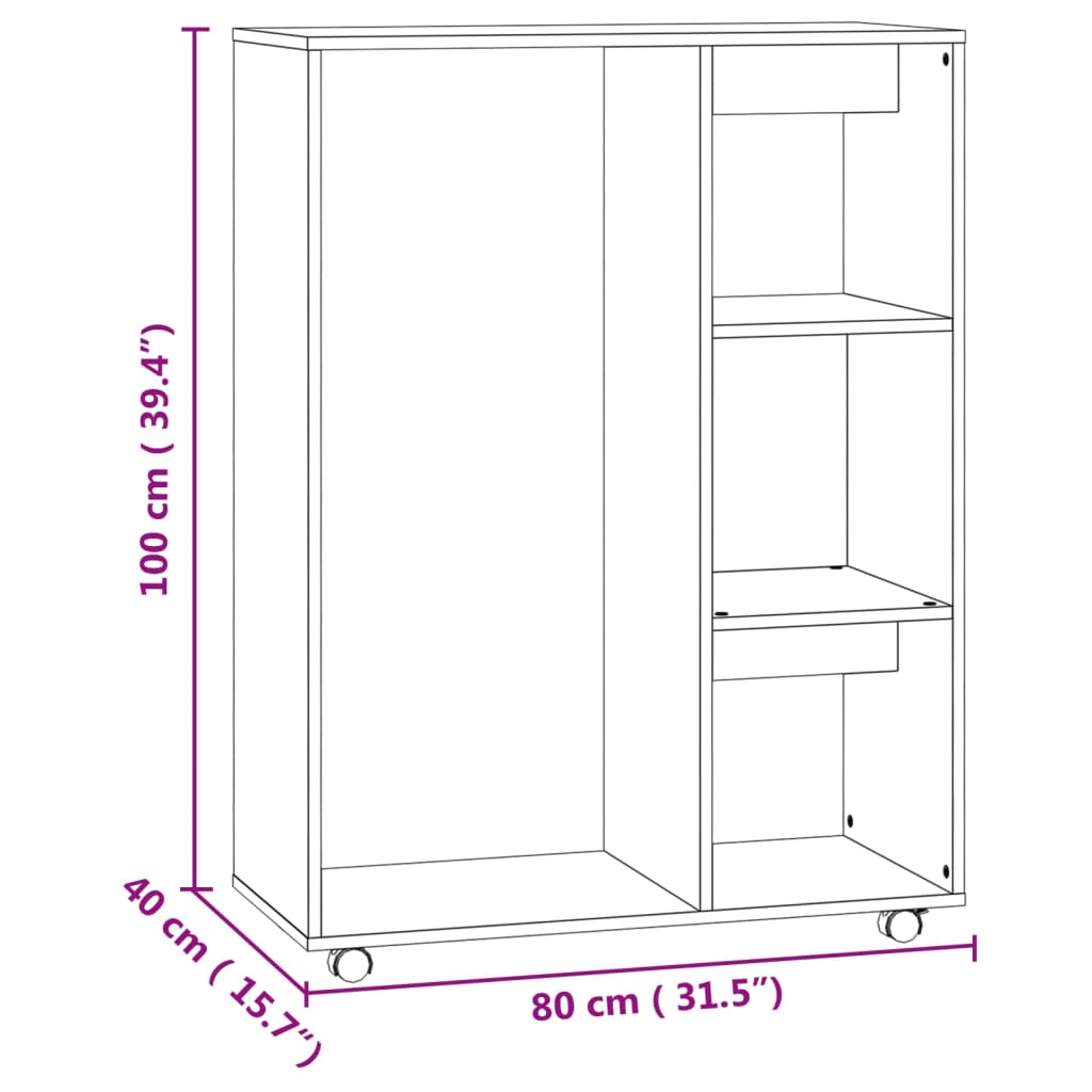 Garderobe Betonggrå 80X40X110 Cm Konstruert Tre
