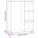 Garderobe Betonggrå 80X40X110 Cm Konstruert Tre