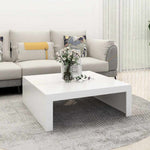 Salongbord Hvit 100X100X35 Cm Konstruert Tre