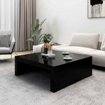Salongbord Svart 100X100X35 Cm Konstruert Tre