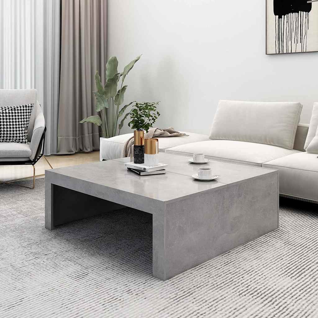 Salongbord Betonggrå 100X100X35 Cm Konstruert Tre