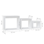 Stablebord 3 Stk Hvit Sponplate