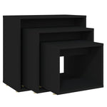 Stablebord 3 Stk Svart Sponplate