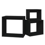Stablebord 3 Stk Svart Sponplate