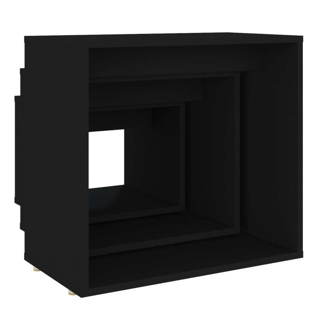 Stablebord 3 Stk Svart Sponplate