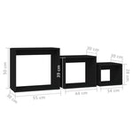 Stablebord 3 Stk Svart Sponplate