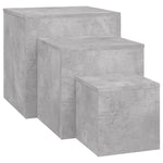 Sidebord 3 Stk Betonggrå Konstruert Tre