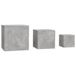 Sidebord 3 Stk Betonggrå Konstruert Tre