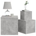 Sidebord 3 Stk Betonggrå Konstruert Tre