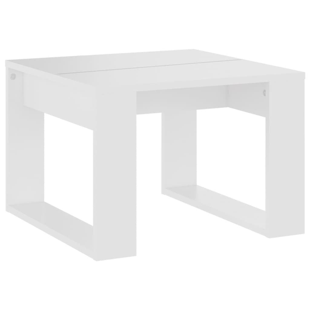 Sidebord Hvit 50X50X35 Cm Konstruert Tre
