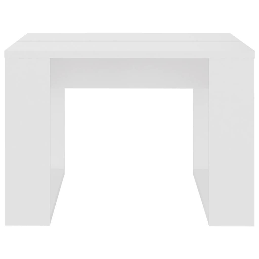 Sidebord Hvit 50X50X35 Cm Konstruert Tre