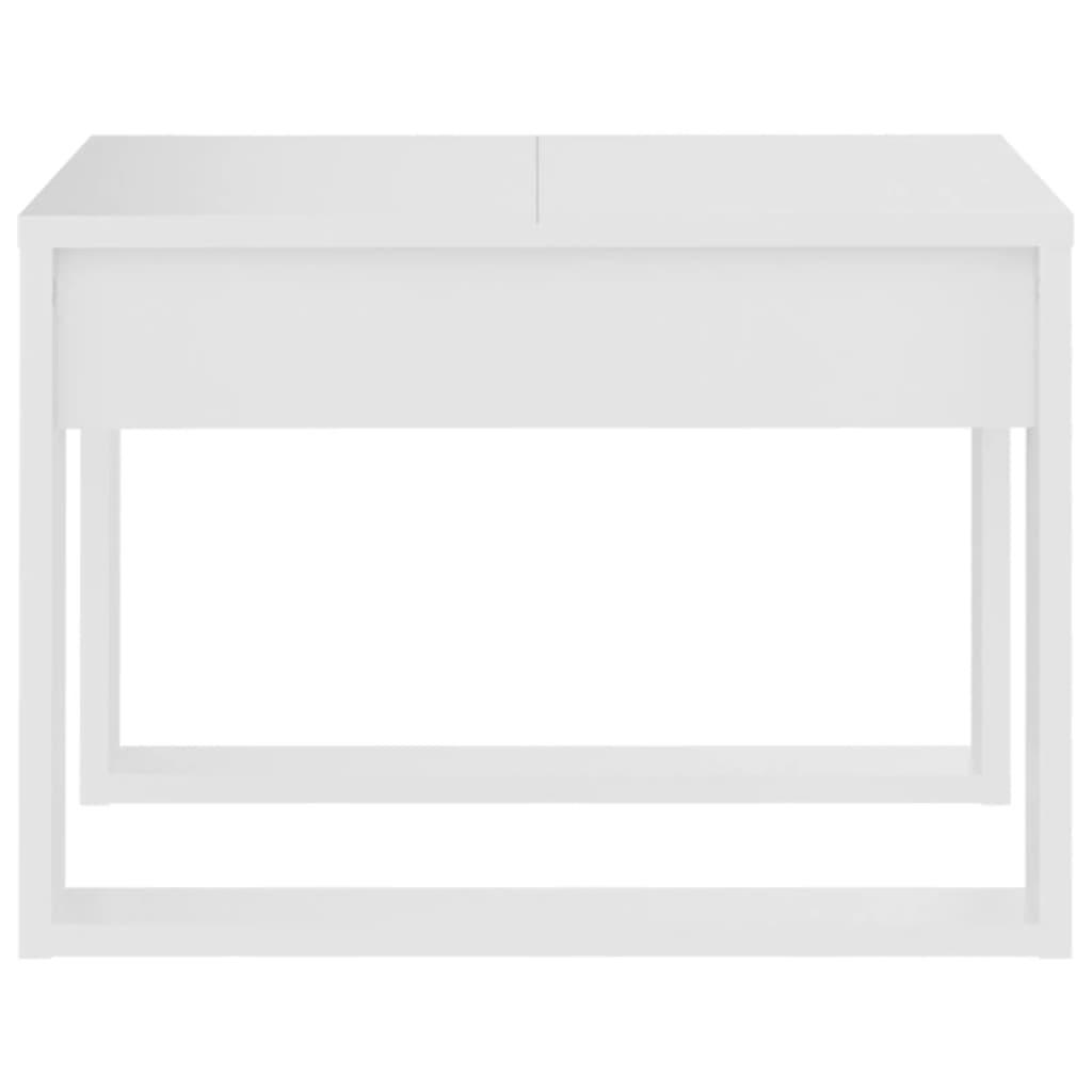 Sidebord Hvit 50X50X35 Cm Konstruert Tre