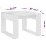 Sidebord Hvit 50X50X35 Cm Konstruert Tre