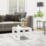 Sidebord Hvit 50X50X35 Cm Konstruert Tre