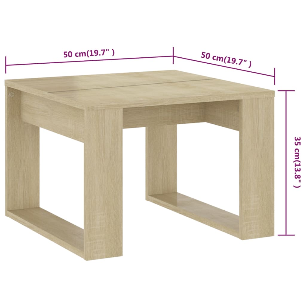 Sidebord Sonoma Eik 50X50X35 Cm Konstruert Tre