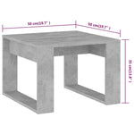 Sidebord Betonggrå 50X50X35 Cm Konstruert Tre